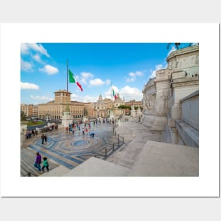 Piazza Venezia in Roma, Italy Posters and Art